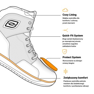 BUTY MOTOCYKLOWE OZONE SPIN BLACK BLACK SOLE 39