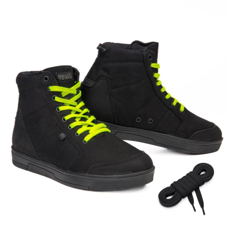 BUTY MOTOCYKLOWE OZONE TOWN BLACK FLUO YELLOW 48