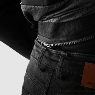 JEANSY MOTOCYKLOWE DAMSKIE REBELHORN BRONCO WASHED BLACK MONOLAYER 32/30