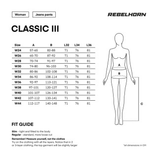 JEANSY MOTOCYKLOWE DAMSKIE REBELHORN CLASSIC 3 SKINNY FIT WASHED BLACK W34L32