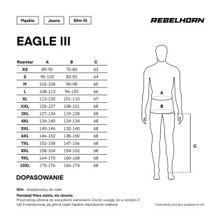 JEANSY MOTOCYKLOWE REBELHORN EAGLE 3 SLIM FIT WASHED BLUE 30/32
