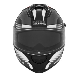 NOX KASK INTEGRALNY (FULL FACE) Z BLENDĄ N304S CARVER KOLOR CZARNY/BIAŁY/CZERWONY ROZMIAR L
