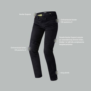 JEANSY MOTOCYKLOWE REBELHORN RAGE 2 TAPERED FIT WASHED BLACK 28/34