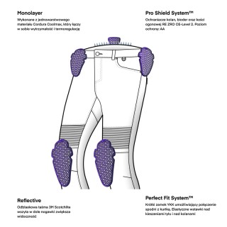 JEANSY MOTOCYKLOWE REBELHORN REVOLT BLACK MONOLAYER 34/32