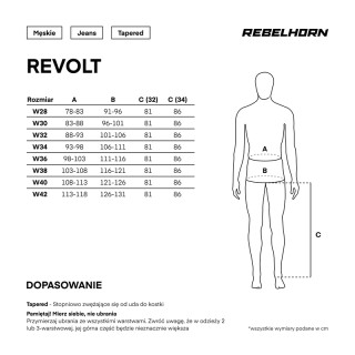 JEANSY MOTOCYKLOWE REBELHORN REVOLT BLACK MONOLAYER 42/32