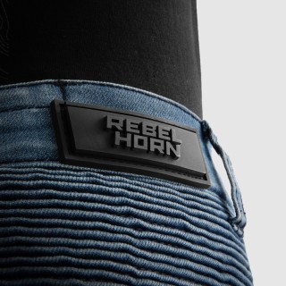 JEANSY MOTOCYKLOWE REBELHORN REVOLT WASHED BLUE MONOLAYER 32/34
