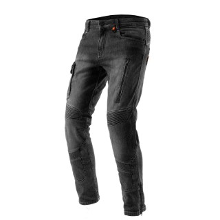 JEANSY MOTOCYKLOWE REBELHORN VANDAL WASHED BLACK MONOLAYER 32/34