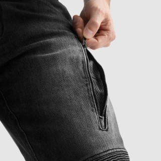 JEANSY MOTOCYKLOWE REBELHORN VANDAL WASHED BLACK MONOLAYER 34/34