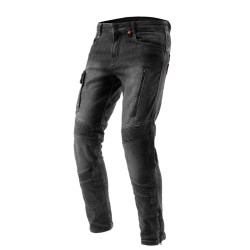 JEANSY MOTOCYKLOWE REBELHORN VANDAL WASHED BLACK MONOLAYER 38/34