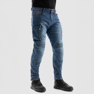 JEANSY MOTOCYKLOWE REBELHORN VANDAL WASHED BLUE MONOLAYER 36/32