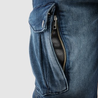 JEANSY MOTOCYKLOWE REBELHORN VANDAL WASHED BLUE MONOLAYER 28/34