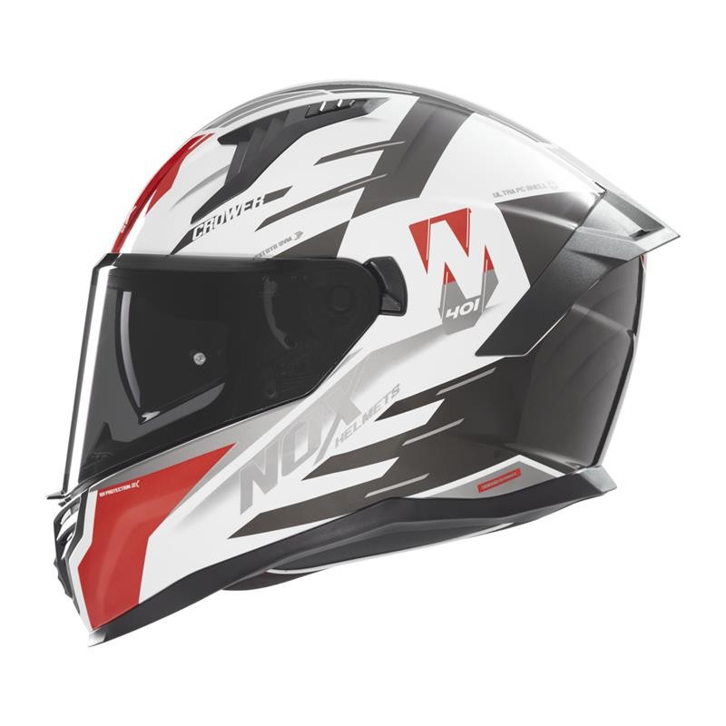 NOX KASK INTEGRALNY (FULL FACE) Z BLENDĄ N401 CROWER KOLOR CZARNY/CZERWONY/BIAŁY ROZMIAR M NOX KASK INTEGRALNY (FULL FACE) Z BLENDĄ N401 CROWER KOLOR CZARNY/CZERWONY/BIAŁY ROZMIAR M