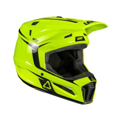 KASK MOTOCYKLOWY Z GOGLAMI JUNIOR LEATT KIT MOTO 3.5 NEON YELLOW L