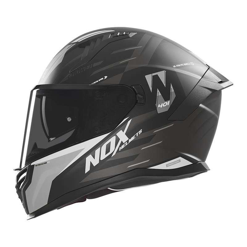 NOX KASK INTEGRALNY (FULL FACE) Z BLENDĄ N401 CROWER KOLOR CZARNY/SREBRNY MAT ROZMIAR XXL NOX KASK INTEGRALNY (FULL FACE) Z BLENDĄ N401 CROWER KOLOR CZARNY/SREBRNY MAT ROZMIAR XXL