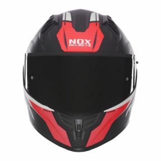 NOX KASK INTEGRALNY (FULL FACE) Z BLENDĄ N401 CROWER KOLOR CZARNY/CZERWONY MAT ROZMIAR XXL
