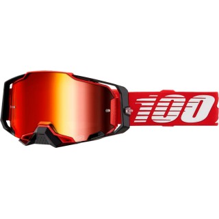 100 PROCENT GOGLE ARMEGA RED - MIRROR RED LENS - KOLOR CZERWONY/CZARNY/BIAŁY SZYBA CZERWONE LUSTRO