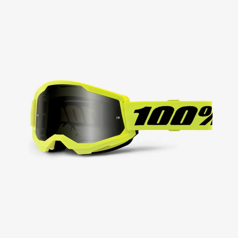 100 PROCENT GOGLE STRATA 2 SAND NEON YELLOW - SMOKE LENS - KOLOR ŻÓŁTY/CZARNY SZYBKA PRZYCIEMNIANA
