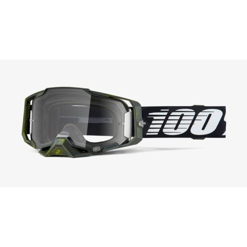 100 PROCENT GOGLE ARMEGA SOLEDAD - CLEAR LENS - KOLOR CZARNY/ZIELONY SZYBKA PRZEŹROCZYSTA