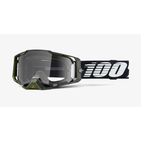 100 PROCENT GOGLE ARMEGA SOLEDAD - CLEAR LENS - KOLOR CZARNY/ZIELONY SZYBKA PRZEŹROCZYSTA