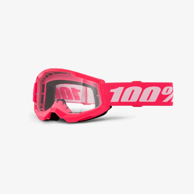 100 PROCENT GOGLE STRATA 2 YOUTH JUNIOR PINK - CLEAR LENS - KOLOR RÓŻOWY/BIAŁY SZYBA PRZEŹROCZYSTA