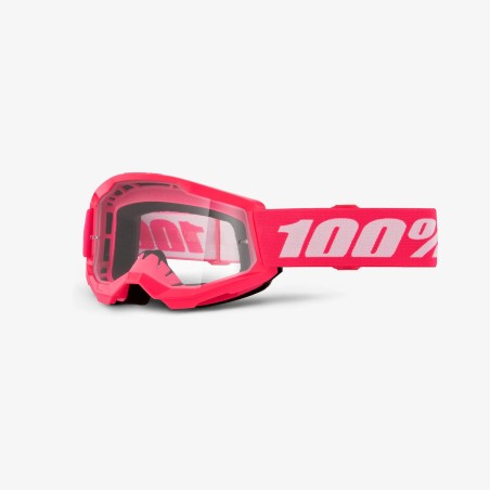 100 PROCENT GOGLE STRATA 2 YOUTH JUNIOR PINK - CLEAR LENS - KOLOR RÓŻOWY/BIAŁY SZYBA PRZEŹROCZYSTA