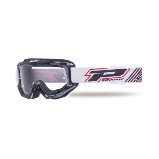 PROGRIP GOGLE PG3201-102 ATZAKI KOLOR CZARNY Z BIAŁYM PASKIEM (SZYBA PG3213 ANTISCRATCH, ANTI UV) (3201-102 WH/ST)