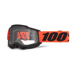 100 PROCENT GOGLE ACCURI 2 FERRANI - CLEAR LENS - KOLOR CZARNY/POMARAŃCZOWY SZYBKA PRZEŹROCZYSTA