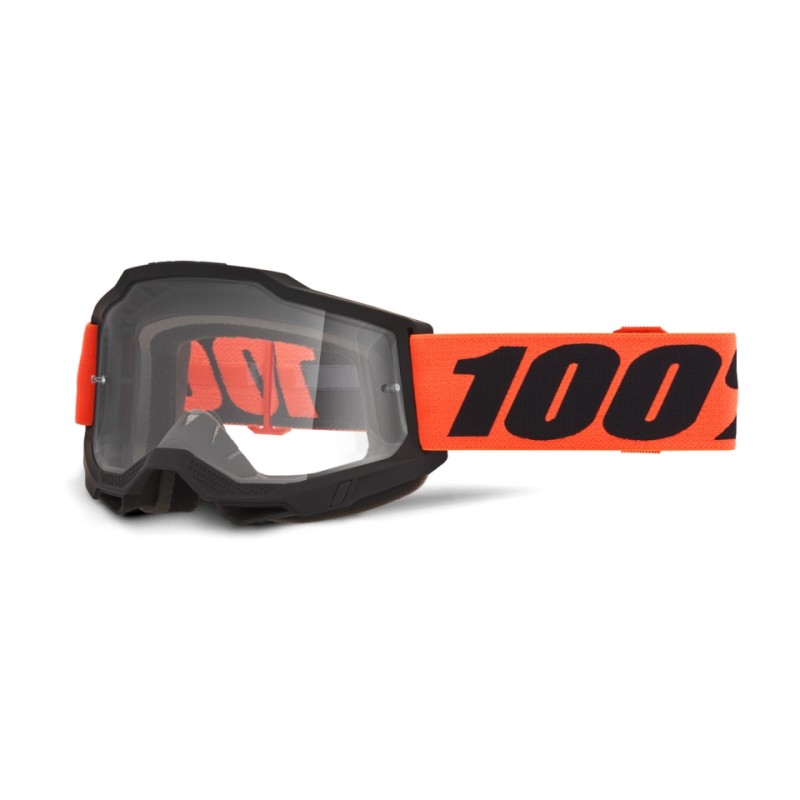 100 PROCENT GOGLE ACCURI 2 FERRANI - CLEAR LENS - KOLOR CZARNY/POMARAŃCZOWY SZYBKA PRZEŹROCZYSTA