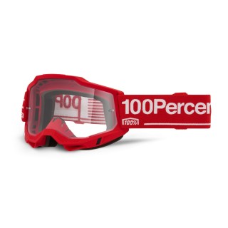100 PROCENT GOGLE ACCURI 2 WOLG - CLEAR LENS - KOLOR CZERWONY/BIAŁY SZYBKA PRZEŹROCZYSTA