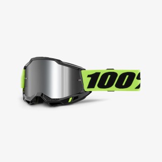 100 PROCENT GOGLE ACCURI 2 YOUTH JUNIOR NEON YELLOW - MIRROR SILVER LENS - KOLOR ŻÓŁTY FLUO/ CZARNY SZYBA SREBRNE LUSTRO