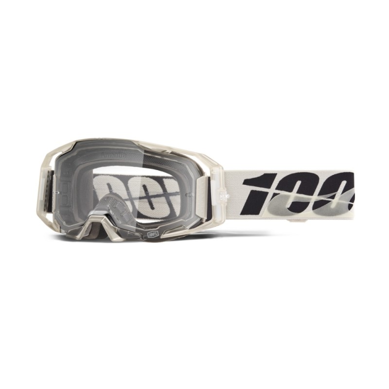 100 PROCENT GOGLE ARMATIC PITCH - CLEAR LENS - KOLOR SZARY/CZARNY SZYBA PRZEŹROCZYSTA