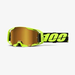 100 PROCENT GOGLE ARMATIC NEON YELLOW - MIRROR TRUE GOLD LENS - KOLOR ŻÓŁTY FLUO/CZARNY SZYBA ZŁOTE LUSTRO