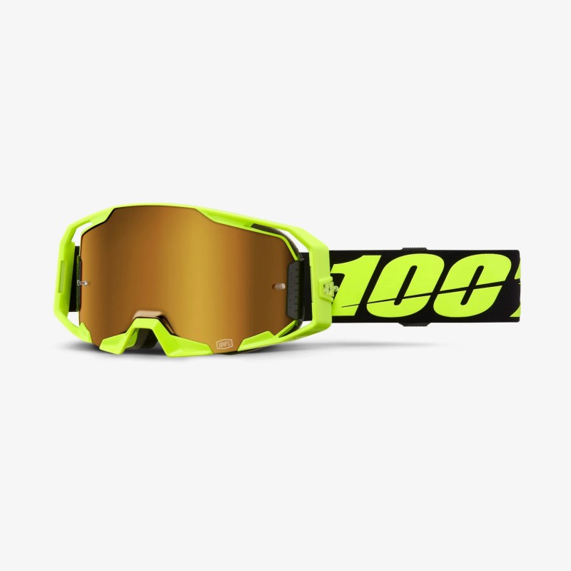 100 PROCENT GOGLE ARMATIC NEON YELLOW - MIRROR TRUE GOLD LENS - KOLOR ŻÓŁTY FLUO/CZARNY SZYBA ZŁOTE LUSTRO
