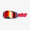 100 PROCENT GOGLE ARMATIC MACH Z - MIRROR RED LENS - KOLOR NIEBIESKI/CZERWONY/BIAŁY SZYBA CZERWONE LUSTRO