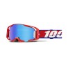 100 PROCENT GOGLE ARMATIC BEST - MIRROR BLUE LENS - KOLOR CZERWONY/NIEBIESKI/BIAŁY SZYBA NIEBIESKIE LUSTRO