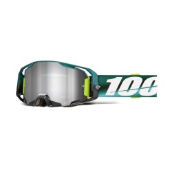 100 PROCENT GOGLE ARMATIC POLARITY - MIRROR SILVER LENS - KOLOR ZIELONY/BIAŁY SZYBA PSREBRNE LUSTRO