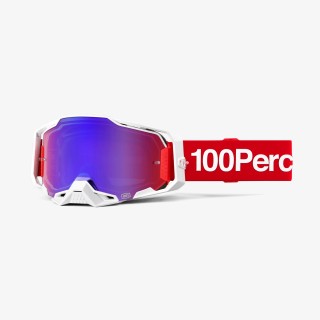 100 PROCENT GOGLE ARMEGA CORBIN - MIRROR BLUE/RED LENS - KOLOR CZERWONY/BIAŁY SZYBKA CZERONE/NIEBIESKIE LUSTRO