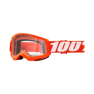 100 PROCENT GOGLE STRATA 2 YOUTH JUNIOR ORANGE - CLEAR LENS - KOLOR POMARAŃCZOWY SZYBKA PRZEŹROCZYSTA STARY KOD: 50521-101-05