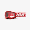 100 PROCENT GOGLE ACCURI 2 YOUTH JUNIOR RED - CLEAR LENS - KOLOR CZERWONY/BIAŁY SZYBKA PRZEŹROCZYSTA STARY KOD: 50321-101-03