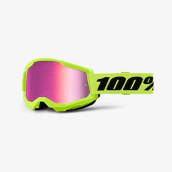 100 PROCENT GOGLE STRATA 2 NEON YELLOW - MIRROR PINK LENS - KOLOR ŻÓŁTY FLUO SZYBKA RÓŻOWE LUSTRO