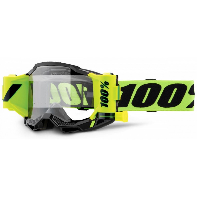 100 PROCENT GOGLE ACCURI 2 FORECAST ROLL-OFF NEON YELLOW KOLOR ŻÓŁTY NEON/CZARNY SZYBKA PRZEŹROCZYSTA