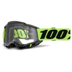 100 PROCENT GOGLE ACCURI 2 ENDURO MOTO YELLOW - DUAL CLEAR LENS - KOLOR CZARNY/ŻÓŁTY FLUO SZYBKA PODWÓJNA PRZEŹROCZYSTA