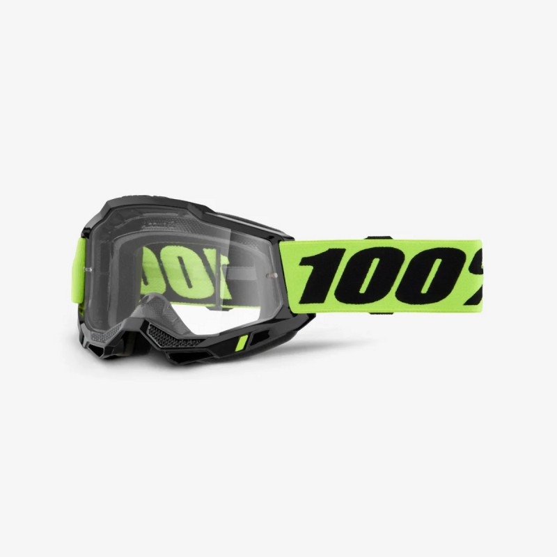 100 PROCENT GOGLE ACCURI 2 NEON YELLOW - CLEAR LENS KOLOR ŻÓŁTY FLUO/CZARNY SZYBA PRZEŹROCZYSTA