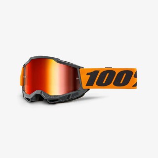 100 PROCENT GOGLE ACCURI 2 ORANGE - MIRROR RED LENS KOLOR CZARNY/POMARAŃCZOWY SZYBA CZERWONE LUSTRO