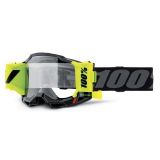 100 PROCENT GOGLE ACCURI 2 FORECAST ROLL-OFF BLACK - KOLOR CZARNY/SZARY/ŻÓŁTY FLUO SZYBKA PRZEŹROCZYSTA