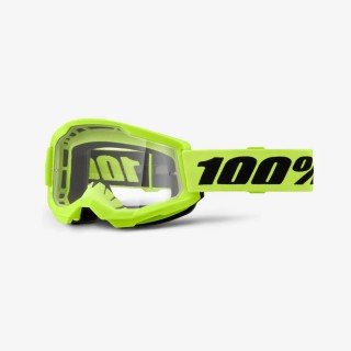 100 PROCENT GOGLE STRATA 2 NEON YELLOW - CLEAR LENS - KOLOR ŻÓŁTY FLUO/CZARNY SZYBKA PRZEŹROCZYSTA