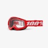 100 PROCENT GOGLE STRATA 2 YOUTH JUNIOR RED - CLEAR LENS - KOLOR CZERWONY/BIAŁY SZYBA PRZEŹROCZYSTA