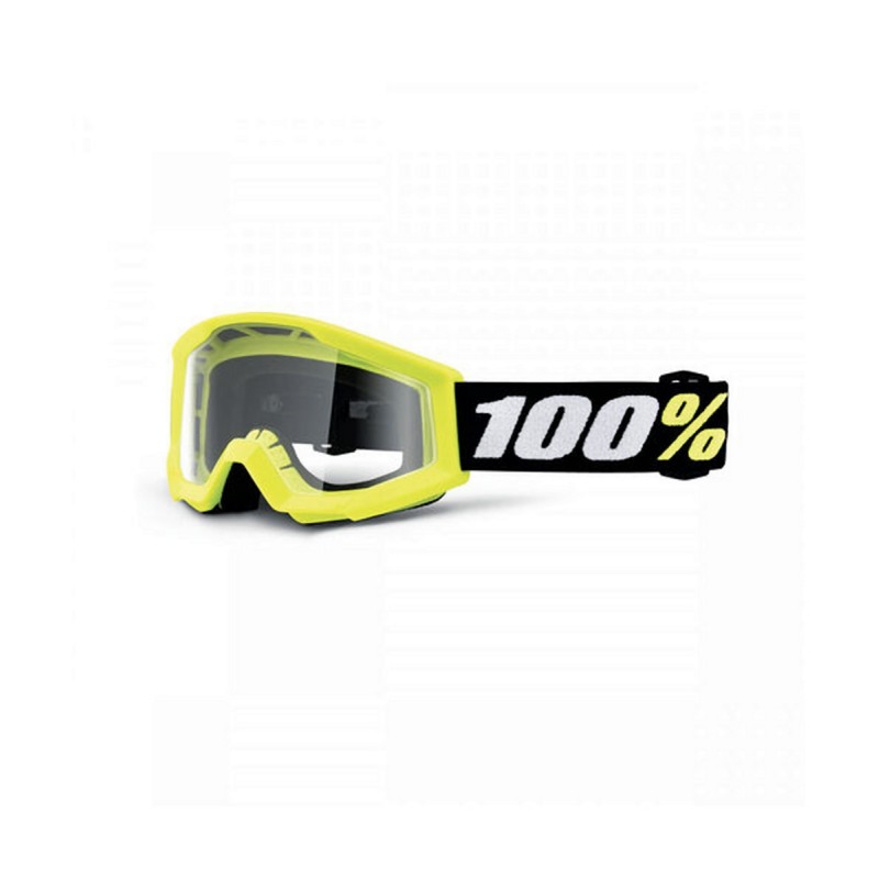 100 PROCENT GOGLE STRATA MINI YELLOW JUNIOR / KID / DZIECIĘCE KOLOR ŻÓŁTY (SZYBKA PRZEŹROCZYSTA)