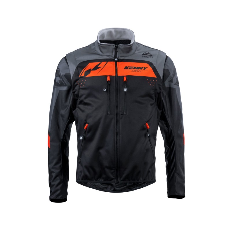 KENNY RACING KURTKA ADVENTURE/ENDURO MODEL SOFTSHELL BLACK/ORANGE KOLOR CZARNY/POMARAŃCZOWY/SZARY ROZMIAR L