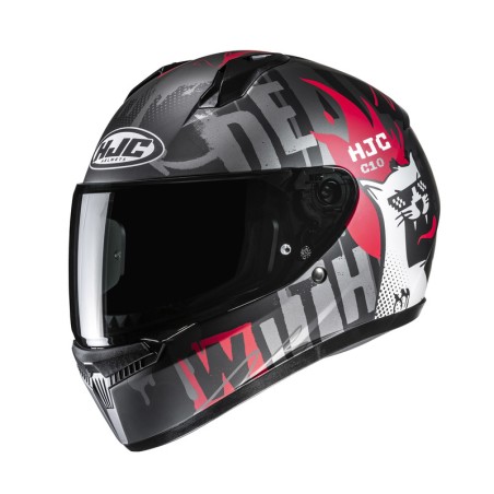 KASK MOTOCYKLOWY HJC C10 FOP GREY RED S